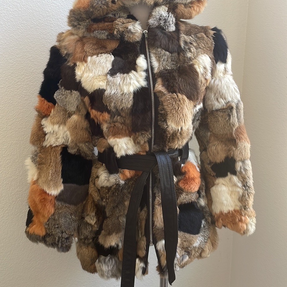 Amazing Patchwork Rabbit Fur Jacket - image 2